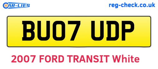 BU07UDP are the vehicle registration plates.