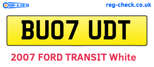 BU07UDT are the vehicle registration plates.