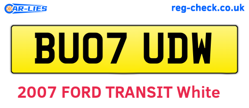 BU07UDW are the vehicle registration plates.