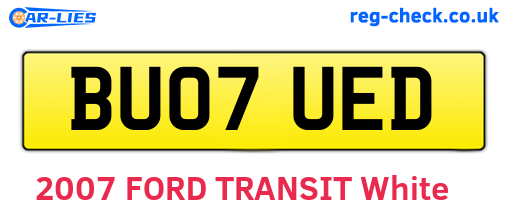 BU07UED are the vehicle registration plates.