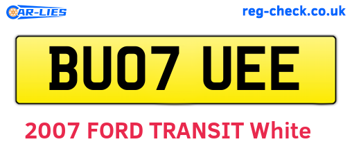 BU07UEE are the vehicle registration plates.