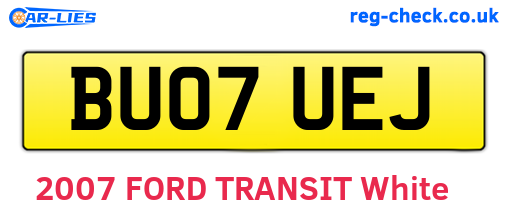 BU07UEJ are the vehicle registration plates.