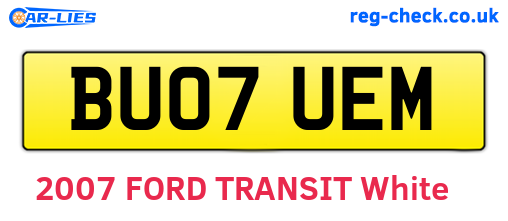 BU07UEM are the vehicle registration plates.