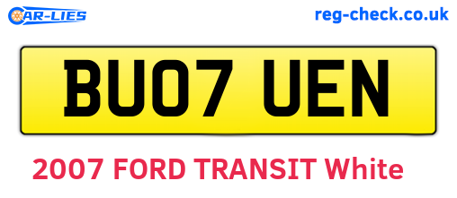 BU07UEN are the vehicle registration plates.