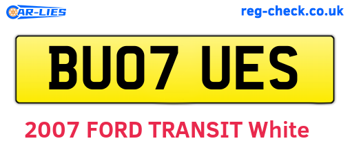 BU07UES are the vehicle registration plates.