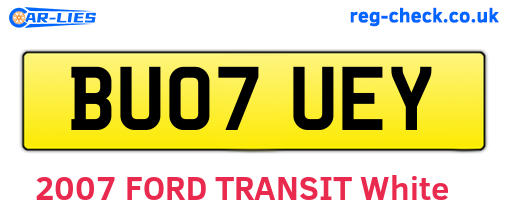 BU07UEY are the vehicle registration plates.