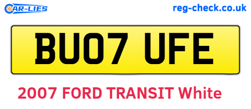 BU07UFE are the vehicle registration plates.