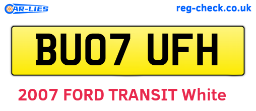 BU07UFH are the vehicle registration plates.