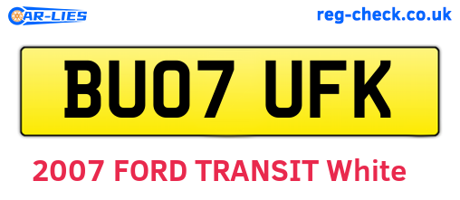 BU07UFK are the vehicle registration plates.