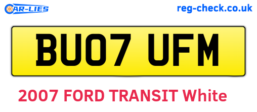 BU07UFM are the vehicle registration plates.