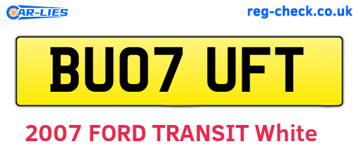 BU07UFT are the vehicle registration plates.