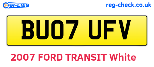 BU07UFV are the vehicle registration plates.