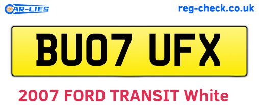 BU07UFX are the vehicle registration plates.