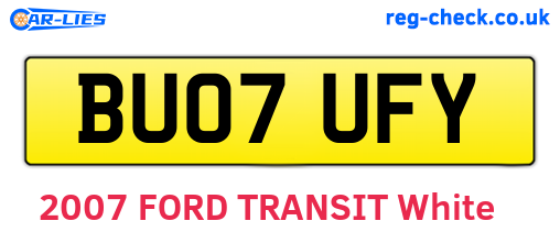 BU07UFY are the vehicle registration plates.