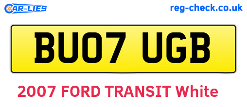 BU07UGB are the vehicle registration plates.