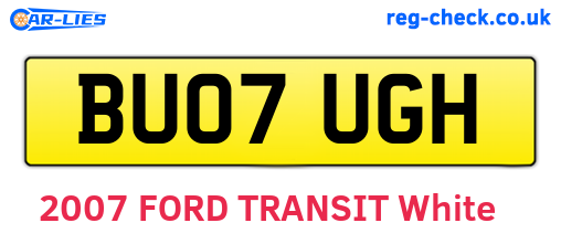 BU07UGH are the vehicle registration plates.