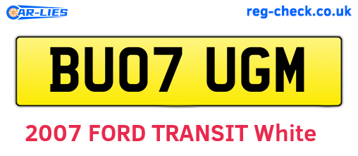 BU07UGM are the vehicle registration plates.