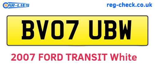 BV07UBW are the vehicle registration plates.