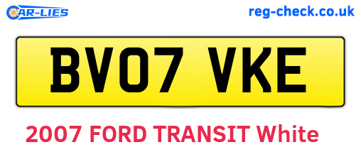 BV07VKE are the vehicle registration plates.