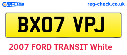 BX07VPJ are the vehicle registration plates.