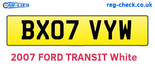 BX07VYW are the vehicle registration plates.