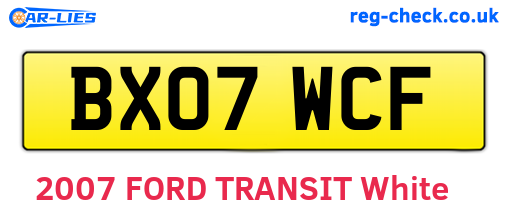 BX07WCF are the vehicle registration plates.