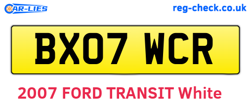 BX07WCR are the vehicle registration plates.