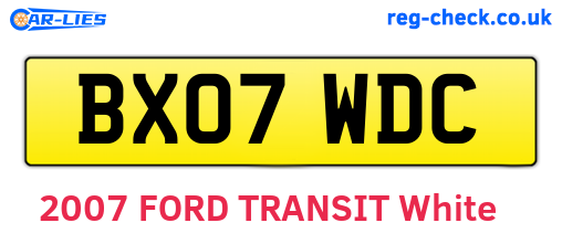 BX07WDC are the vehicle registration plates.
