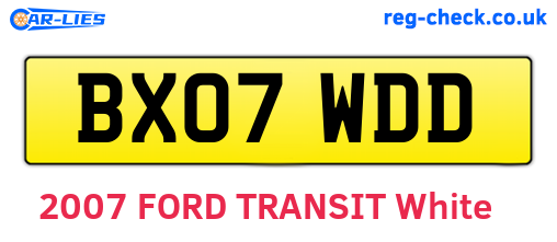 BX07WDD are the vehicle registration plates.