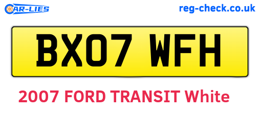 BX07WFH are the vehicle registration plates.