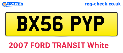 BX56PYP are the vehicle registration plates.