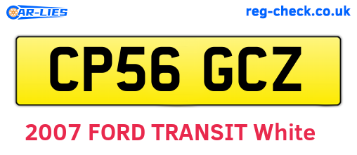 CP56GCZ are the vehicle registration plates.