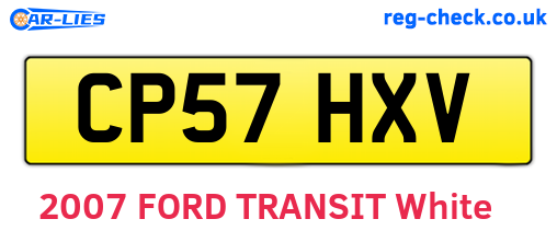 CP57HXV are the vehicle registration plates.