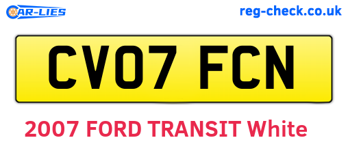 CV07FCN are the vehicle registration plates.