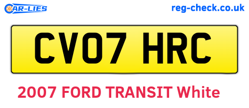 CV07HRC are the vehicle registration plates.