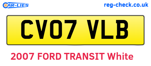 CV07VLB are the vehicle registration plates.