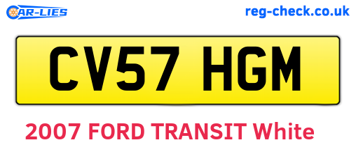 CV57HGM are the vehicle registration plates.