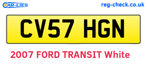 CV57HGN are the vehicle registration plates.