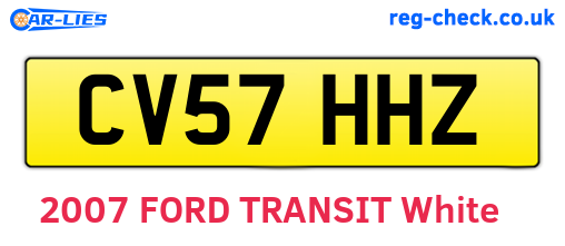 CV57HHZ are the vehicle registration plates.