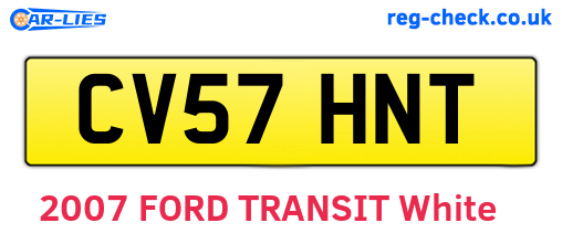 CV57HNT are the vehicle registration plates.