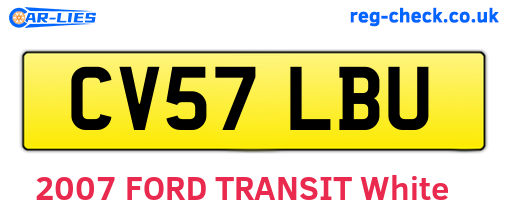 CV57LBU are the vehicle registration plates.