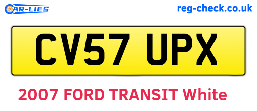 CV57UPX are the vehicle registration plates.