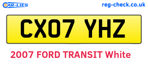 CX07YHZ are the vehicle registration plates.