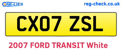 CX07ZSL are the vehicle registration plates.