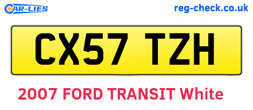 CX57TZH are the vehicle registration plates.