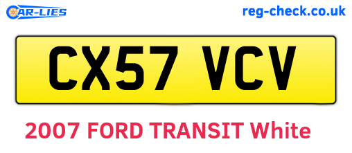 CX57VCV are the vehicle registration plates.