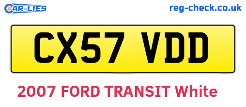 CX57VDD are the vehicle registration plates.