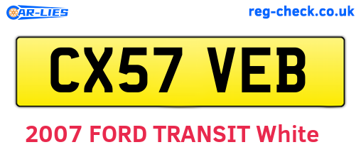 CX57VEB are the vehicle registration plates.