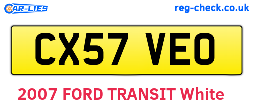 CX57VEO are the vehicle registration plates.