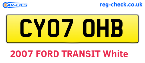 CY07OHB are the vehicle registration plates.
